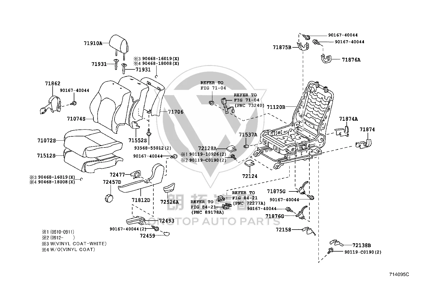 Front Left Inner Seat Track Bracket Cover 72128-0P010C0 for Toyota REIZ
