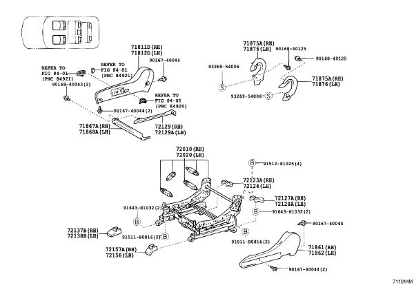 Front left seat outer rail bracket cover 72124-60050B1 for Toyota Land Cruiser