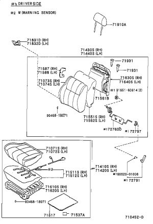 Rear seat head restraint guide sleeve 71931-12040 for Toyota 4RUNNER