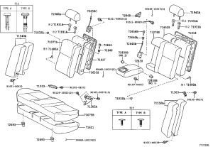 Rear seat head restraint (right) 71940-02A50 for Toyota Corolla