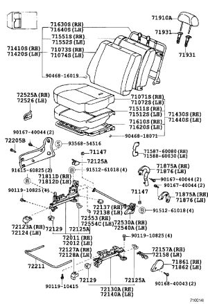Front Left Outer Seat Adjuster Sub-Assembly 72012-60012 for Toyota Land Cruiser