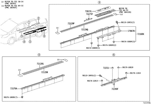 Rear seat left outer slide rail assembly 72160-V2020 for Toyota ALPHARD
