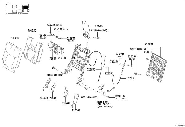 Seat Back Recline Stop 72558-44010 for Toyota LEXUS GX550