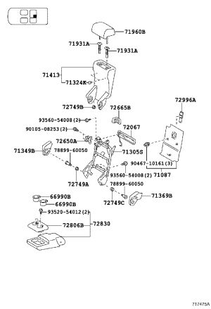 Rear Right Seat Lock Assembly 72650-60200 for Toyota 4RUNNER