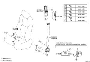 Copilot Seat Belt 73210-02680-C0 for Toyota FRONT LANDER