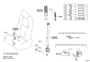 Driver's Seat Seatbelt Height Adjuster 73200-0G020 for Toyota Avalon