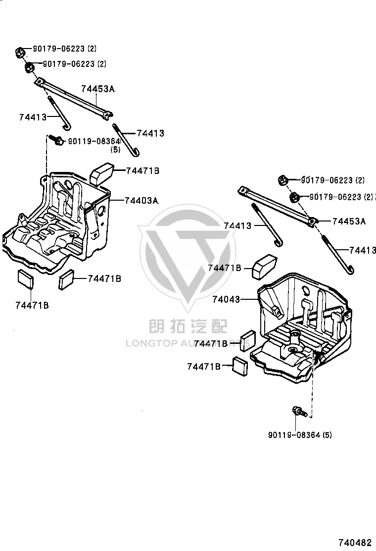 No. 2 Battery Bracket Sub-Assembly 74043-60010 for Toyota Land Cruiser