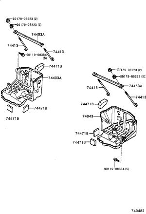 No. 2 Battery Bracket Sub-Assembly 74043-60010 for Toyota Land Cruiser