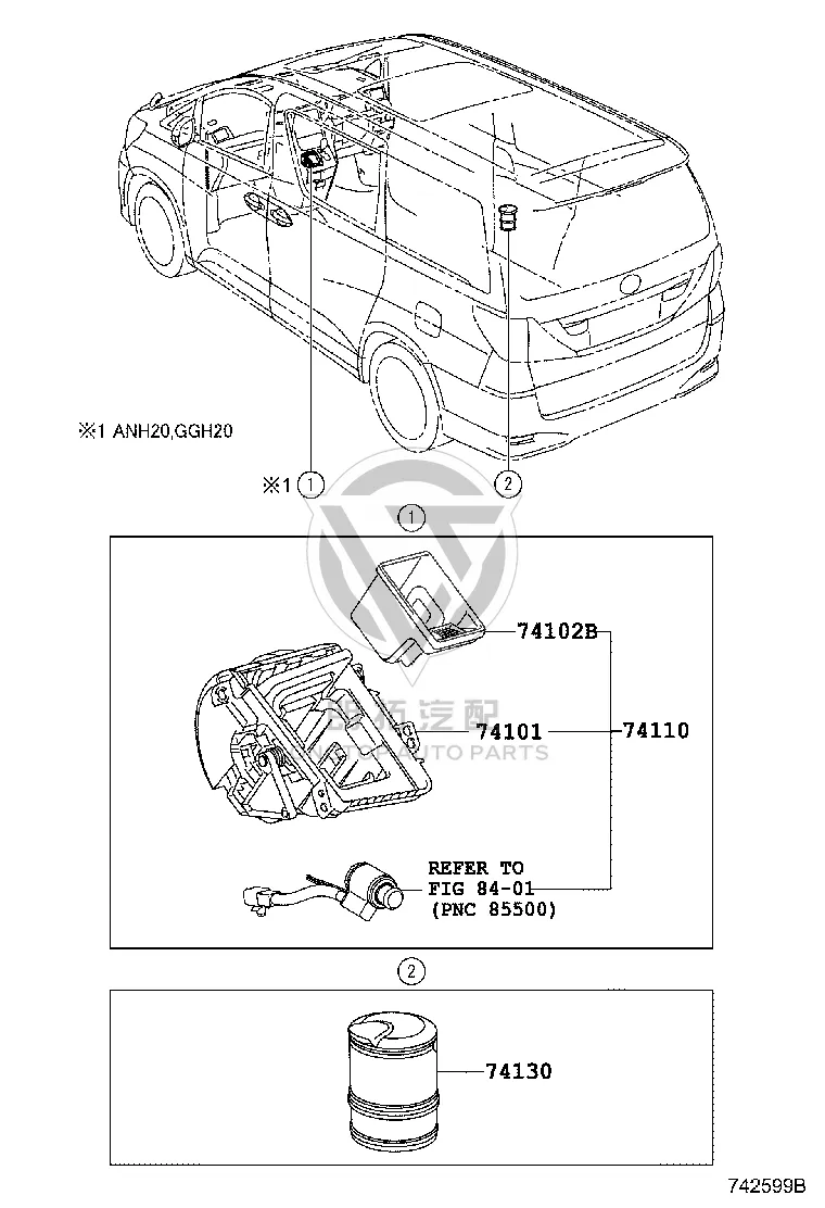 Instrument Panel Ashtray 74101-58030 for Toyota Alphard
