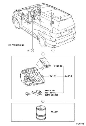 Instrument Panel Ashtray 74101-58030 for Toyota Alphard