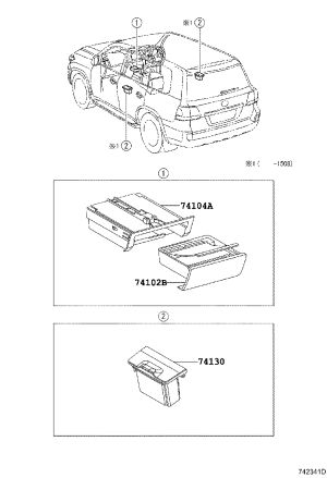Rear Door Interior Trim Ashtray 74130-60160 for Toyota Land Cruiser