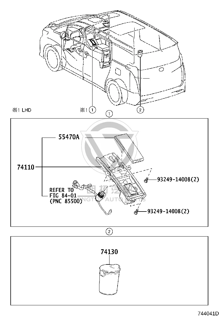 Instrument Panel Ashtray 74110-58280 for Toyota Alphard