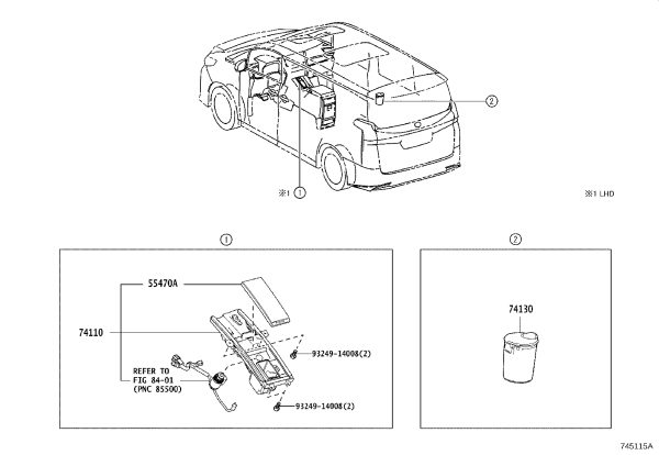 Dashboard Ashtray 74110-58290 for Lexus LM350