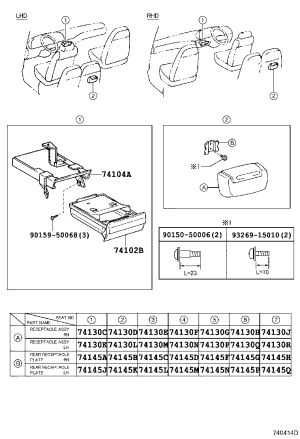 Rear Ashtray Assembly 74130-36010E0 for Toyota Coaster