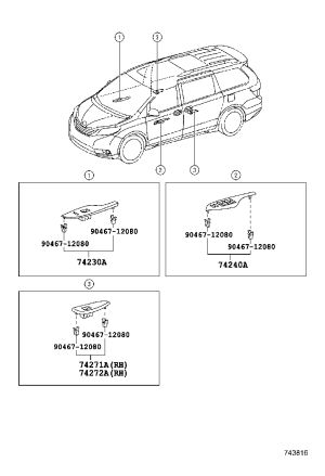 Front Door Window Switch Trim 74230-08010 for Toyota Sienna