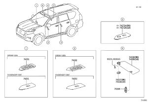 Rear Door Glass Lift Switch Trim Panel Left 74272-60240 for Toyota Land Cruiser Prado