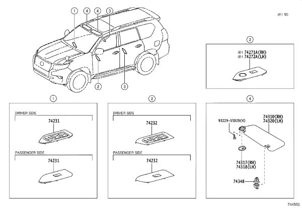 Sun Visor Clip 74348-33040 for Toyota Land Cruiser