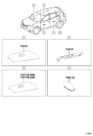 Rear Door Glass Lift Switch Decorative Panel 74271-0R040 for Toyota RAV4