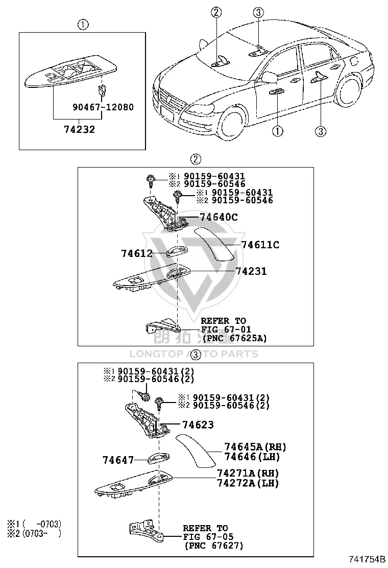 Rear Right Power Window Switch Trim Panel 74271-0P010 for Toyota Reiz
