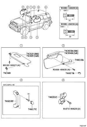 Auxiliary Pull Handle Plug 74617-35010 for Toyota FJ Cruiser