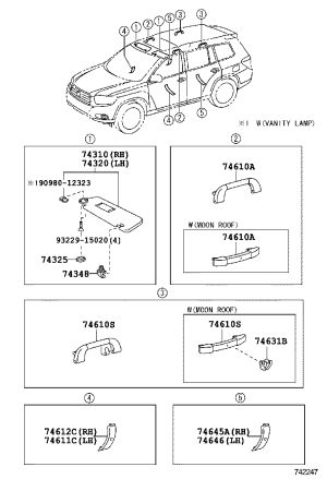 Front Door Armrest Trim Left 74611-48040 for Toyota Highlander