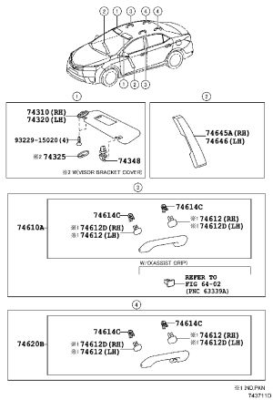 Sun Visor Clip 74348-33040A7 for Toyota Alphard