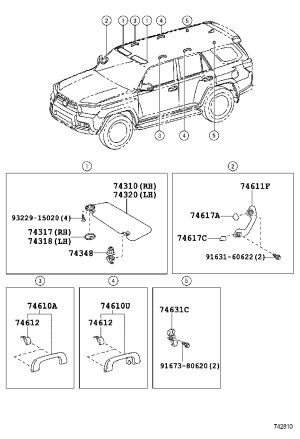 Roof Assist Grip 74610-52020 for Toyota 4RUNNER