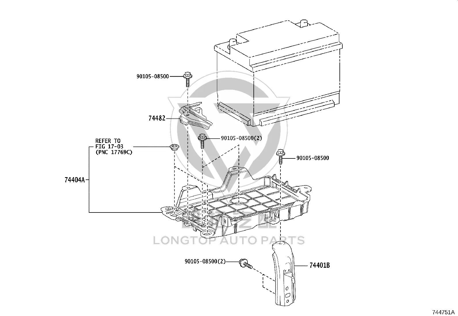 Battery Tray 74401-33010 for Toyota Harrier