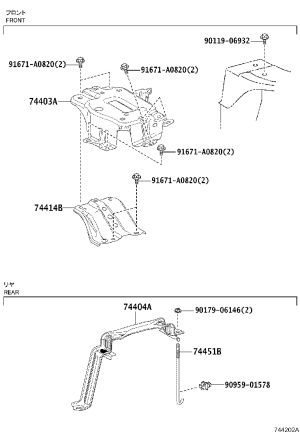 Battery carrier 74403-48080 for Lexus RX Series
