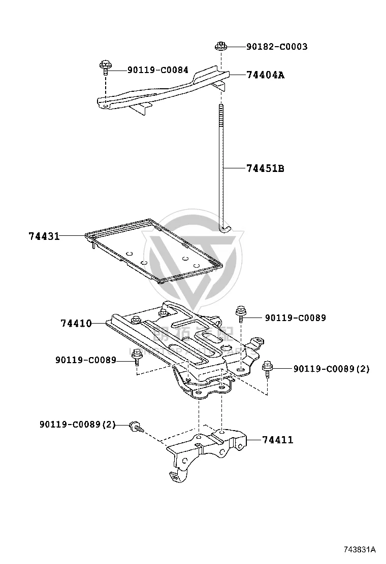 Battery Hold Down Clamp 74404-02490 for Toyota Levin