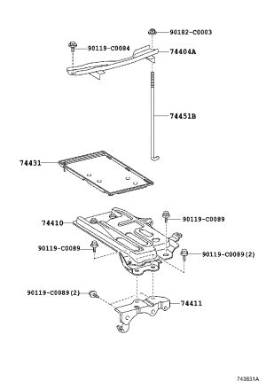 Battery Hold Down Clamp 74404-02490 for Toyota Levin