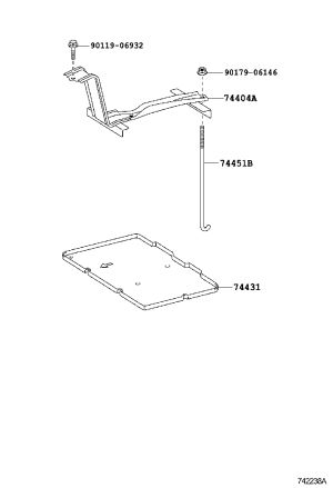 Battery Tie Down 74404-48091 for Toyota Highlander