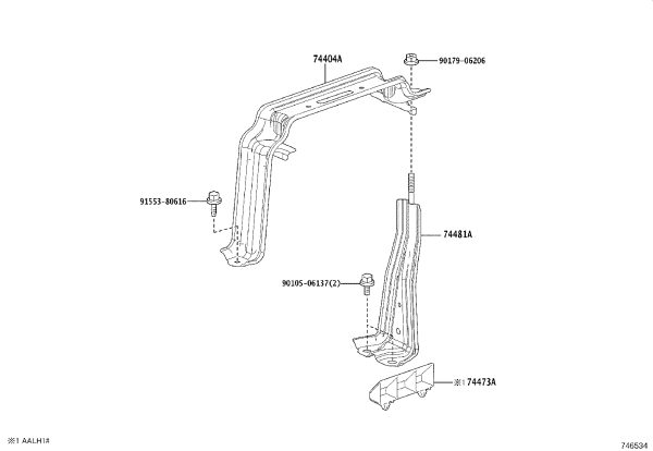 Battery Clamp Sub-Assembly 74404-48200 for Lexus RX Series