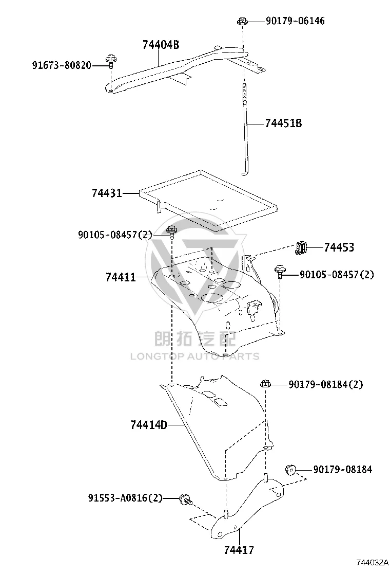 Battery Tray 74431-42090 for Toyota Alphard