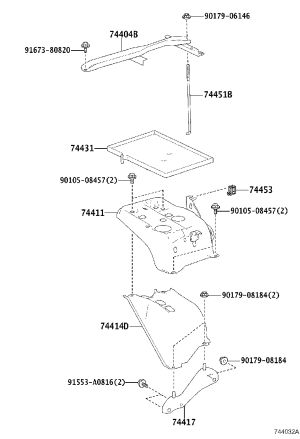 Battery Tray Support 74410-28010 for Toyota Alphard