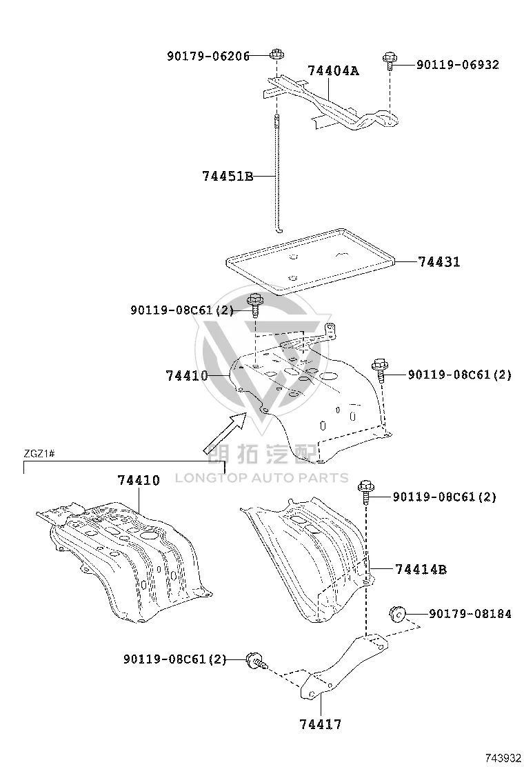 Battery Tray 74410-78020 for Lexus NX