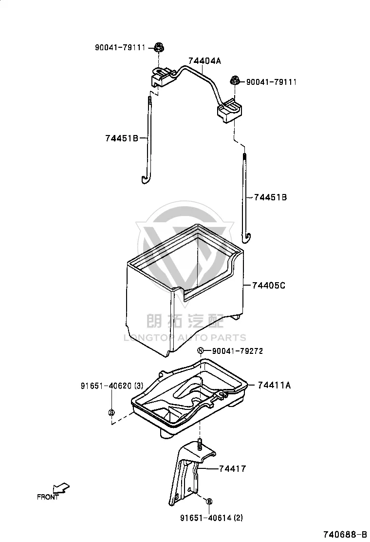 Battery Carrier 74411-87402 for Toyota Cami