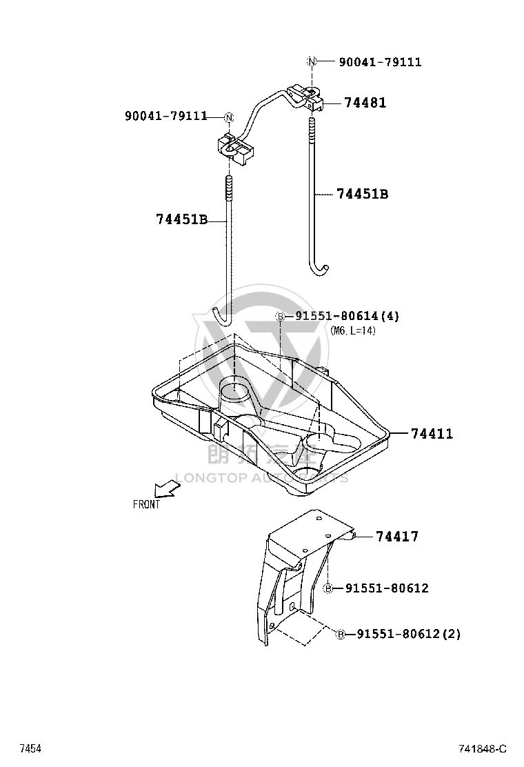 Battery Tie Down 74404-87202 for Toyota Rush