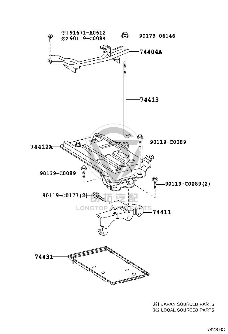 Battery Bracket 74410-02070 for Toyota Corolla