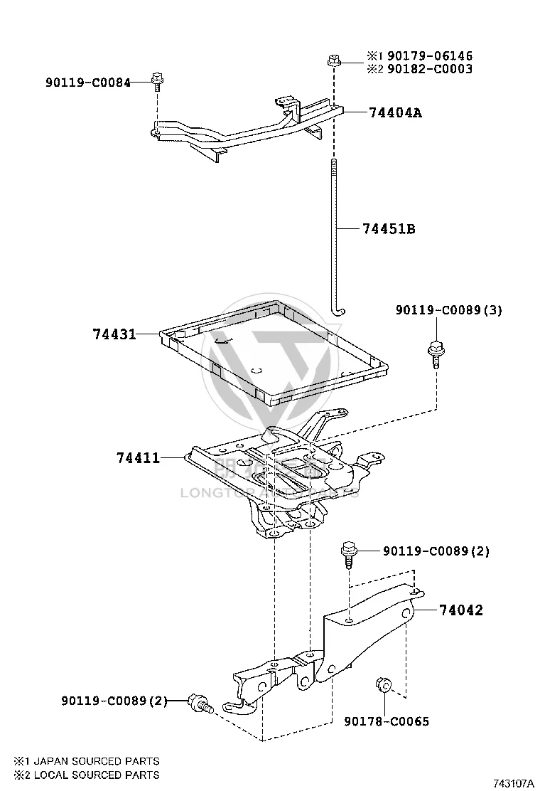 Battery Tray 74431-02240 for Toyota E’Z