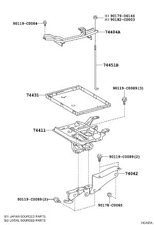 Battery Tray 74431-02240 for Toyota E'Z