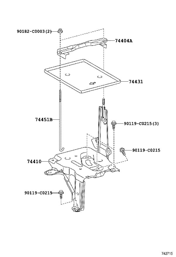 Battery Tray Pad 74431-0D230 for Toyota Yaris
