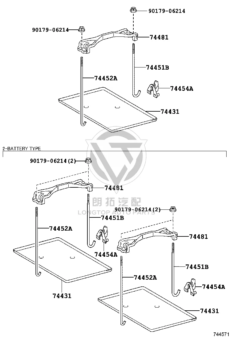 Battery Tray 74431-35030 for Toyota 4RUNNER