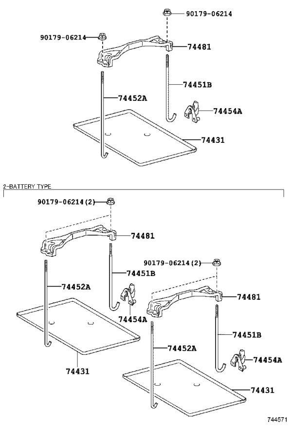 Battery Tray 74431-35030 for Toyota 4RUNNER