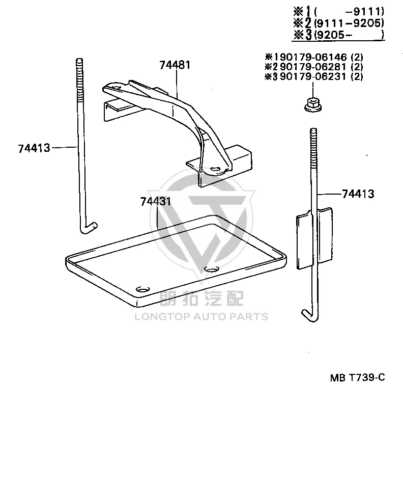 Battery Hold Down Bolt 74451-10060 for Toyota CELICA