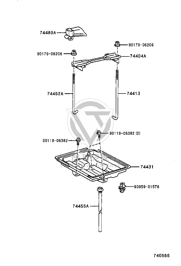 Battery pressure plate bolt 744515-1010 for Toyota Crown