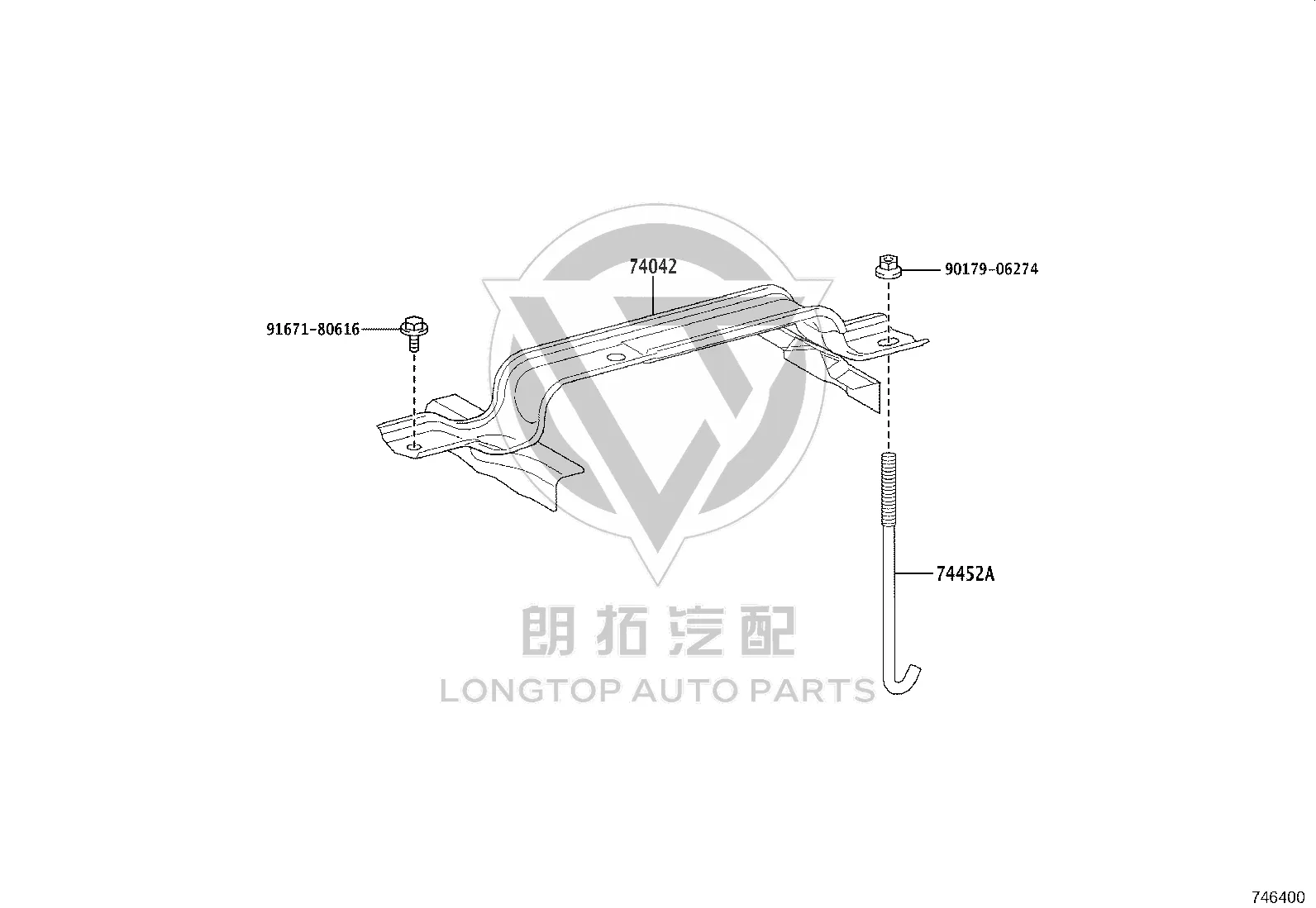 Battery Pressure Plate Bolt 74452-30010 for Toyota MARK X
