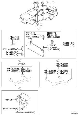 Roof Handle Front Left 74610-06061 for Toyota AVALON