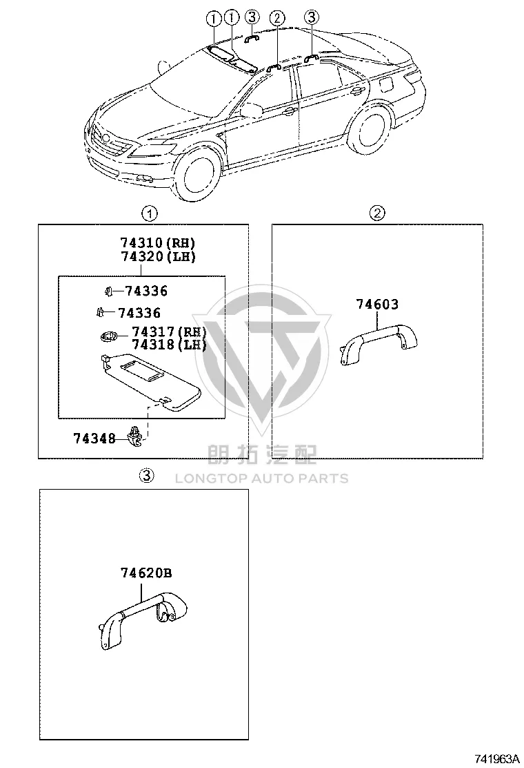 Roof Assist Grip 74610-30240 for Toyota Camry