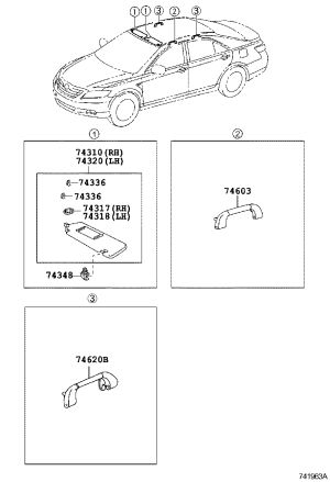Grab Handle 74610-30320-E1 for Toyota Camry